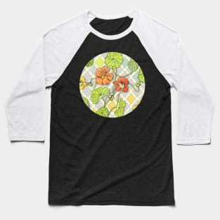 Climbing Nasturtiums in Lemon, Lime and Tangerine Baseball T-Shirt